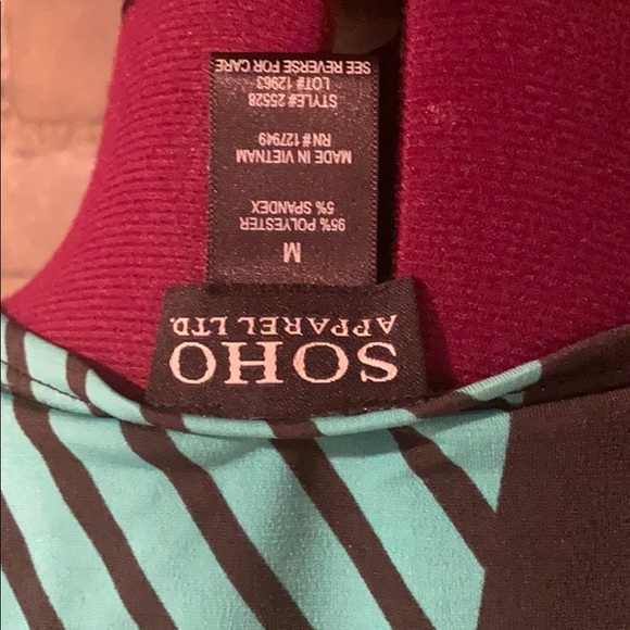 Soho Apparel Mint Green and Black Wrap Dress - Picture 4 of 4